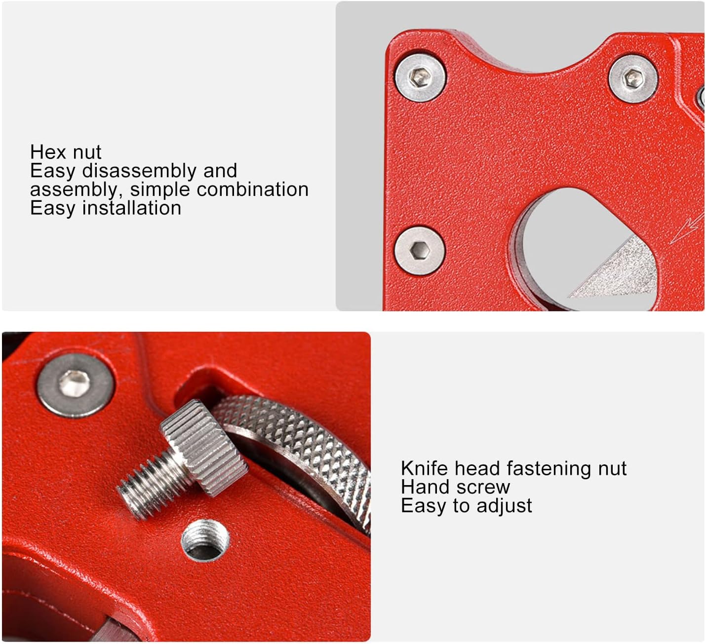 Chamfer Plane Aluminum Alloy Woodworking Hand Planer for Quick Chamfering and Corner Trimming, Adjustable Cutting Depth, Easy Installation, Portable and Durable (Red)