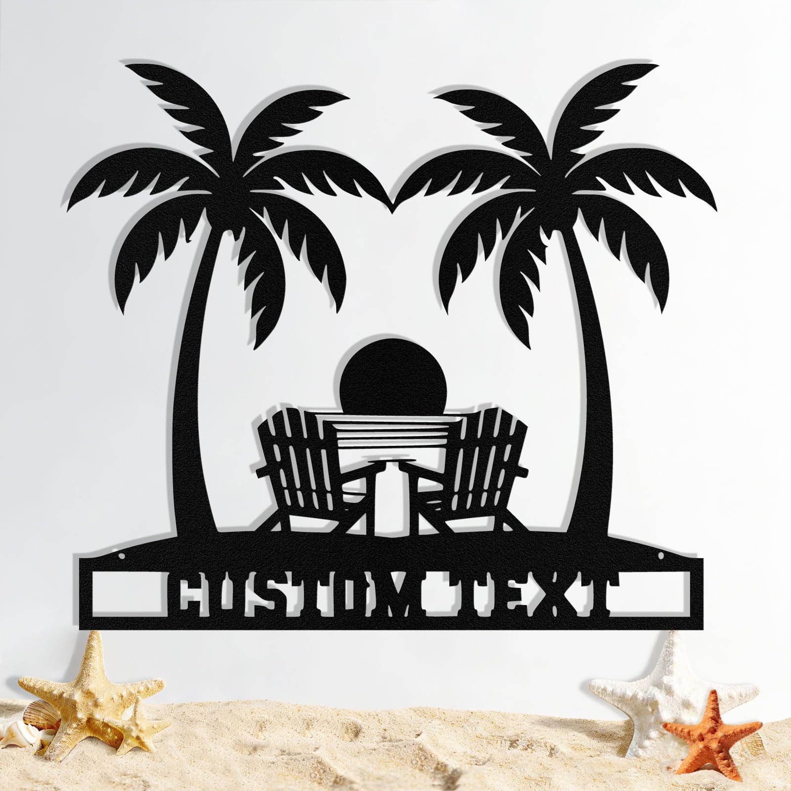 Custom Metal Beach Sign, Personalized Beach Sign Wall Decor for Outdoor