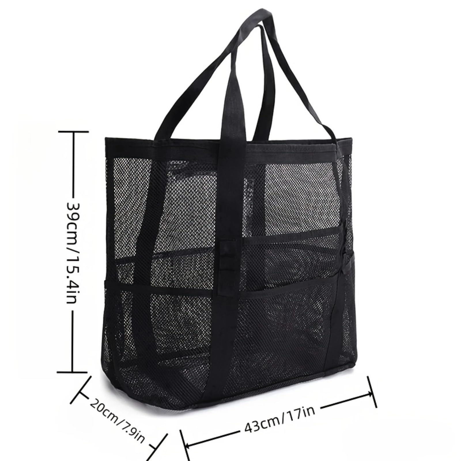 Borsa da Spiaggia in Rete con Grande capacità, Organizer da Bagno in Rete, Ideale for Spiaggia e Doccia. per Viaggio, Piscina