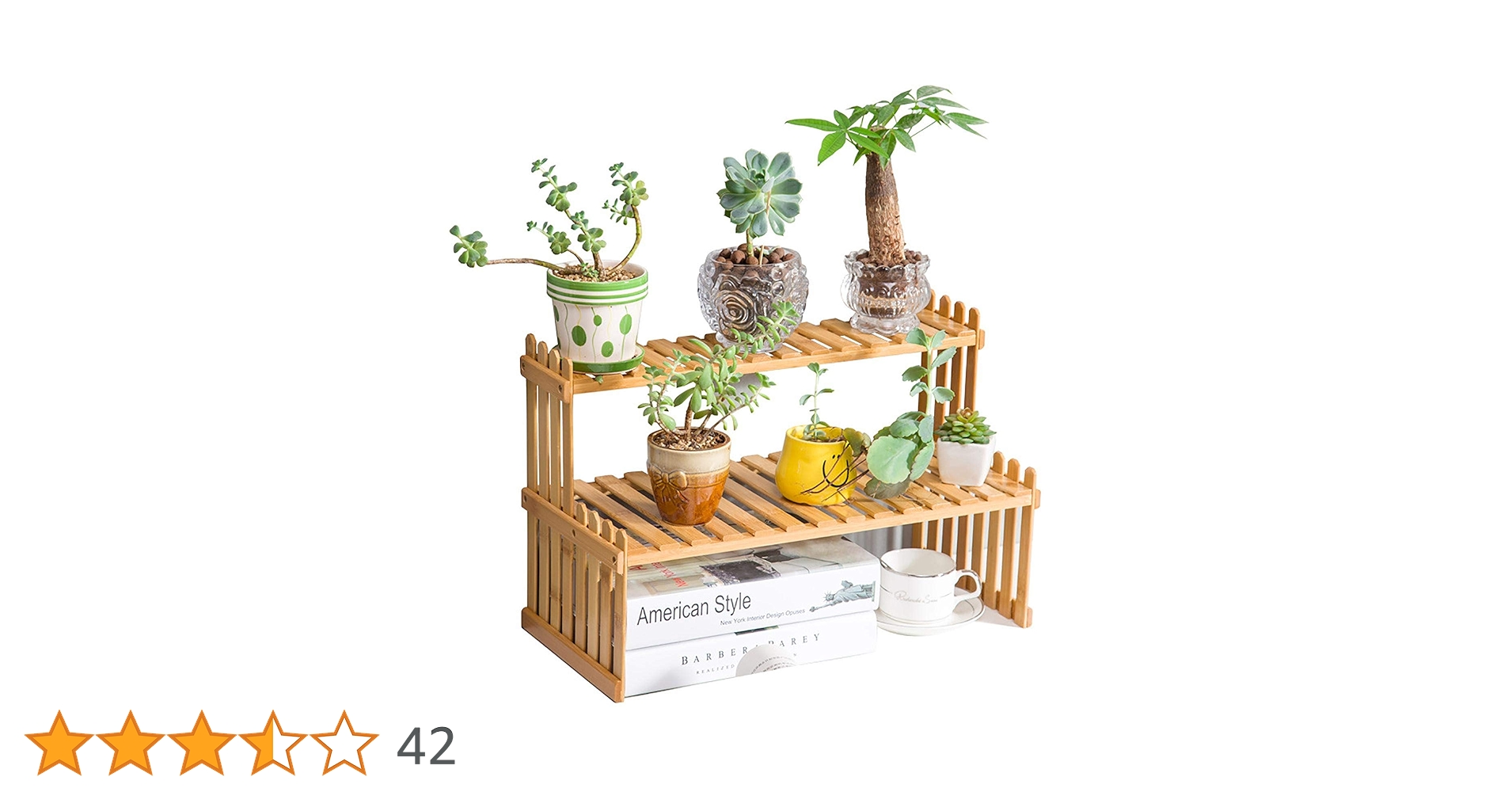 Amazon.co.jp: フラワーラック、フラワースタンド、2段、天然竹
