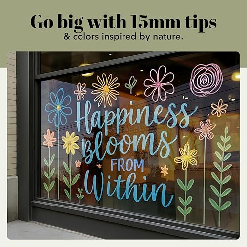 Vista 20 de Marcadores de tiza metálica (paquete de 2) bolígrafos de tiza líquida para pizarras, pizarra, menú bistró, marcadores de ventana para automóviles