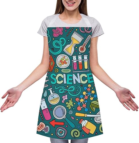 Miniatura 3 de Physics Biochemistry Science Funny Bib Aprons Adjustable Kitchen Chef Apron with Pockets for Men Women