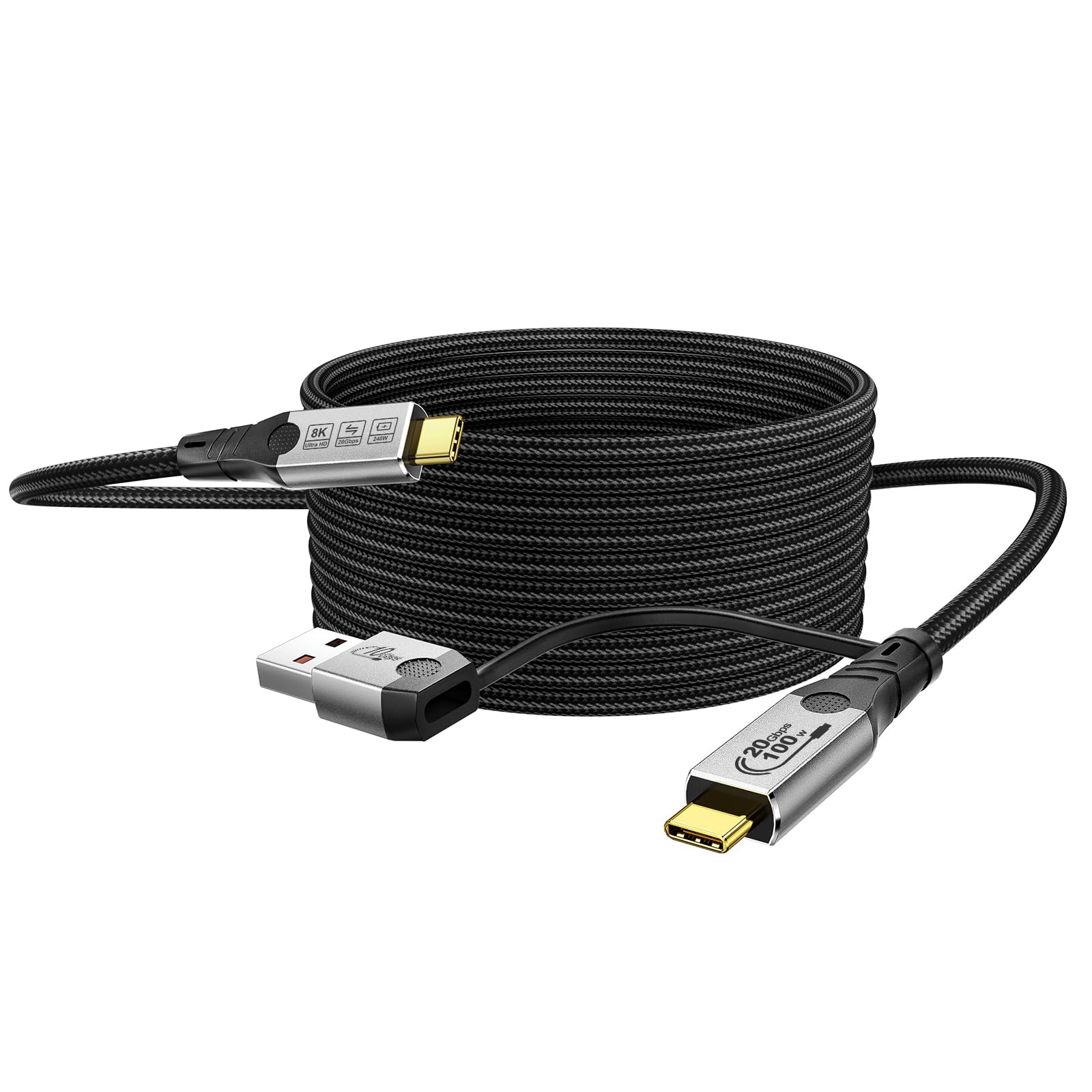 USB C kabel USB A/C do USB-C,240W PD,20Gbps,8K@60Hz,wideo@60Hz