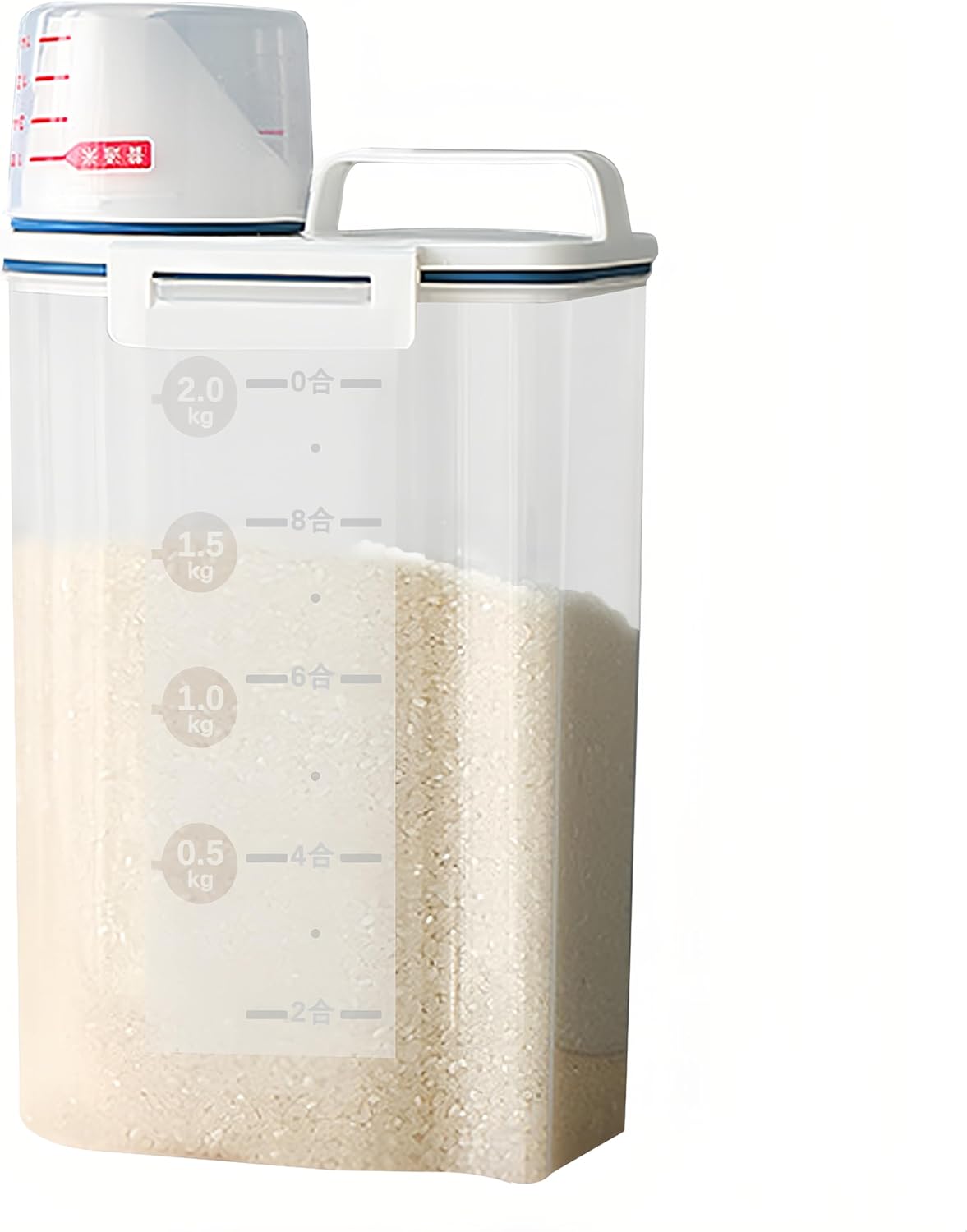 Perfekten Reis kochen im Thermomix®: Verhältnis 1:2, 20 Min 11 2L Vorratsdosen Küche, Luftdichte Schüttdosen mit Messskala Tragegriff, Transparent Hundefutter Aufbewahrung BPA-frei, Lebensmittelechtem Plastik Mehl Aufbewahrung für Reis, Müsli & Nudeln