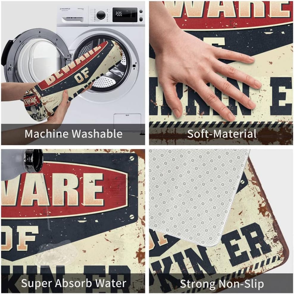 Doormats for Outdoor Entrance Home Funny Beware of Pumpkin Er Rug Outdoor Bar Accessories Decor Spring Porch Decor(65X90CM)