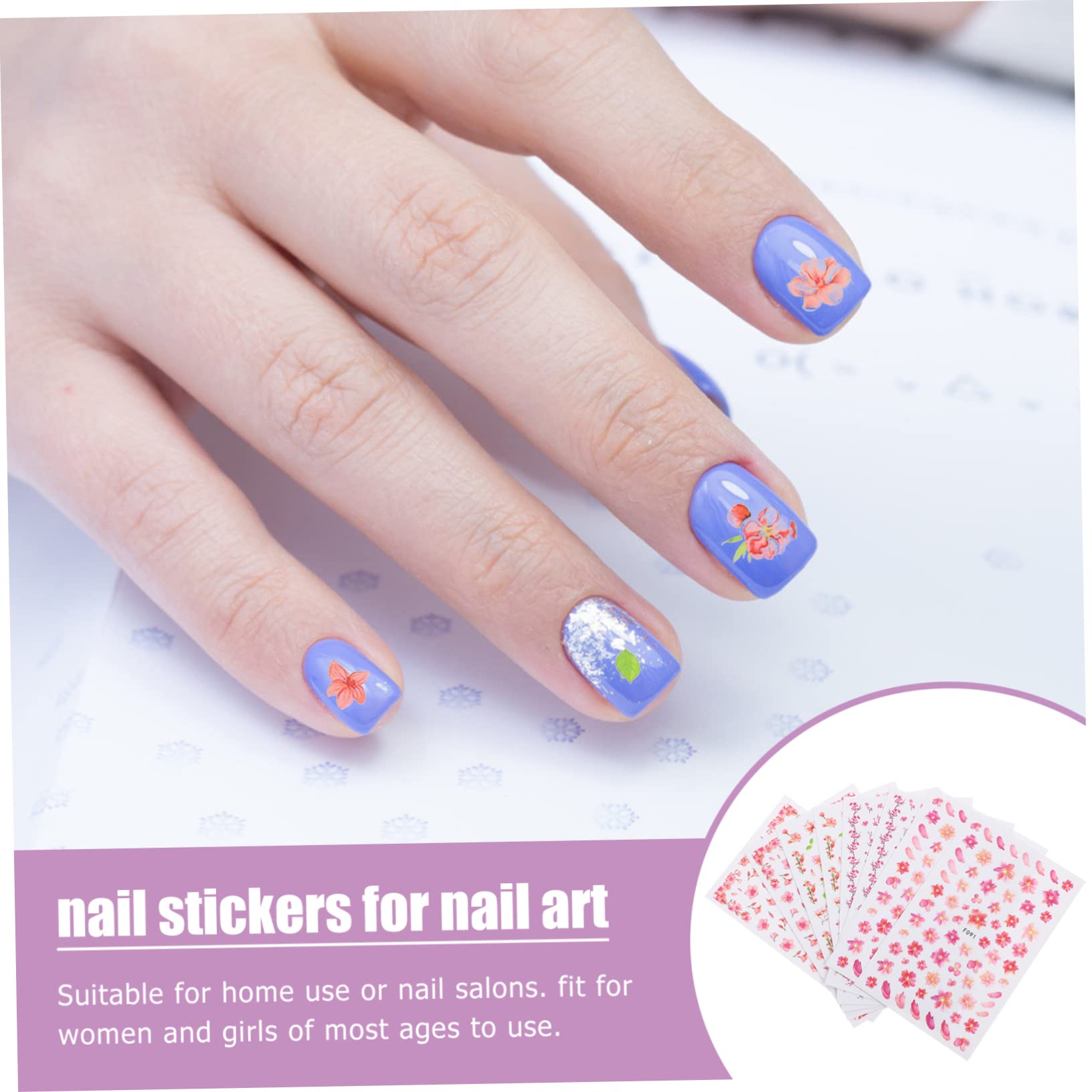 40 Fogli Adesivi Per Unghie Floreali Se Stesso- Arte Decalcomanie Per Unghie Floreali Per Nail Art Kit Per Unghie Applicazione Per Unghie 3d Fiore Di Pesco Etichetta Cursore