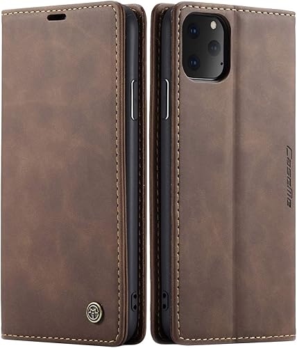 SINIANL Funda de piel para iPhone 11 Pro Max - Funda plegable con función atril, ranura para tarjeta de crédito, cierre magnético, funda protectora