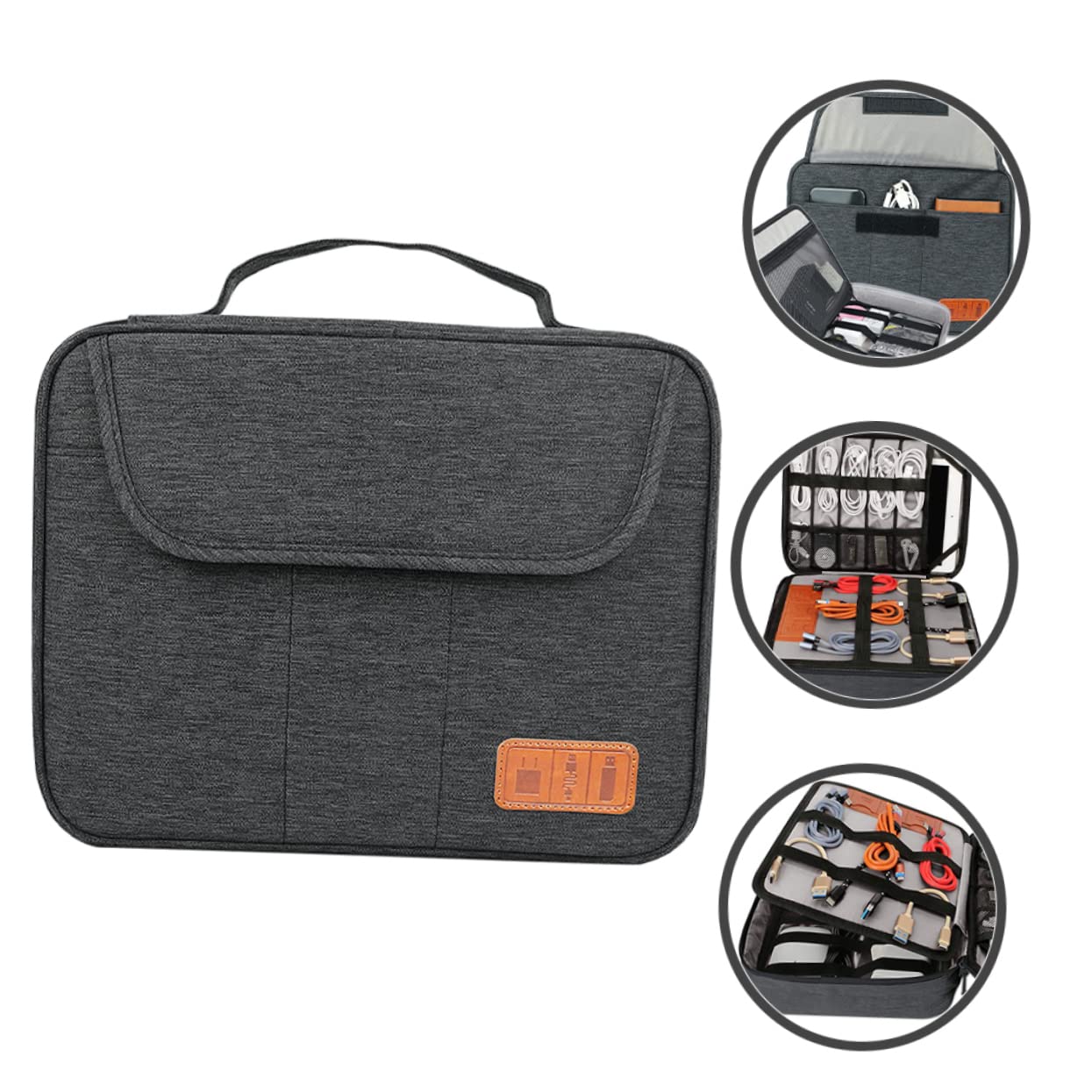 Borsa Organizer Cavi da Viaggio Grande a Doppio Strato