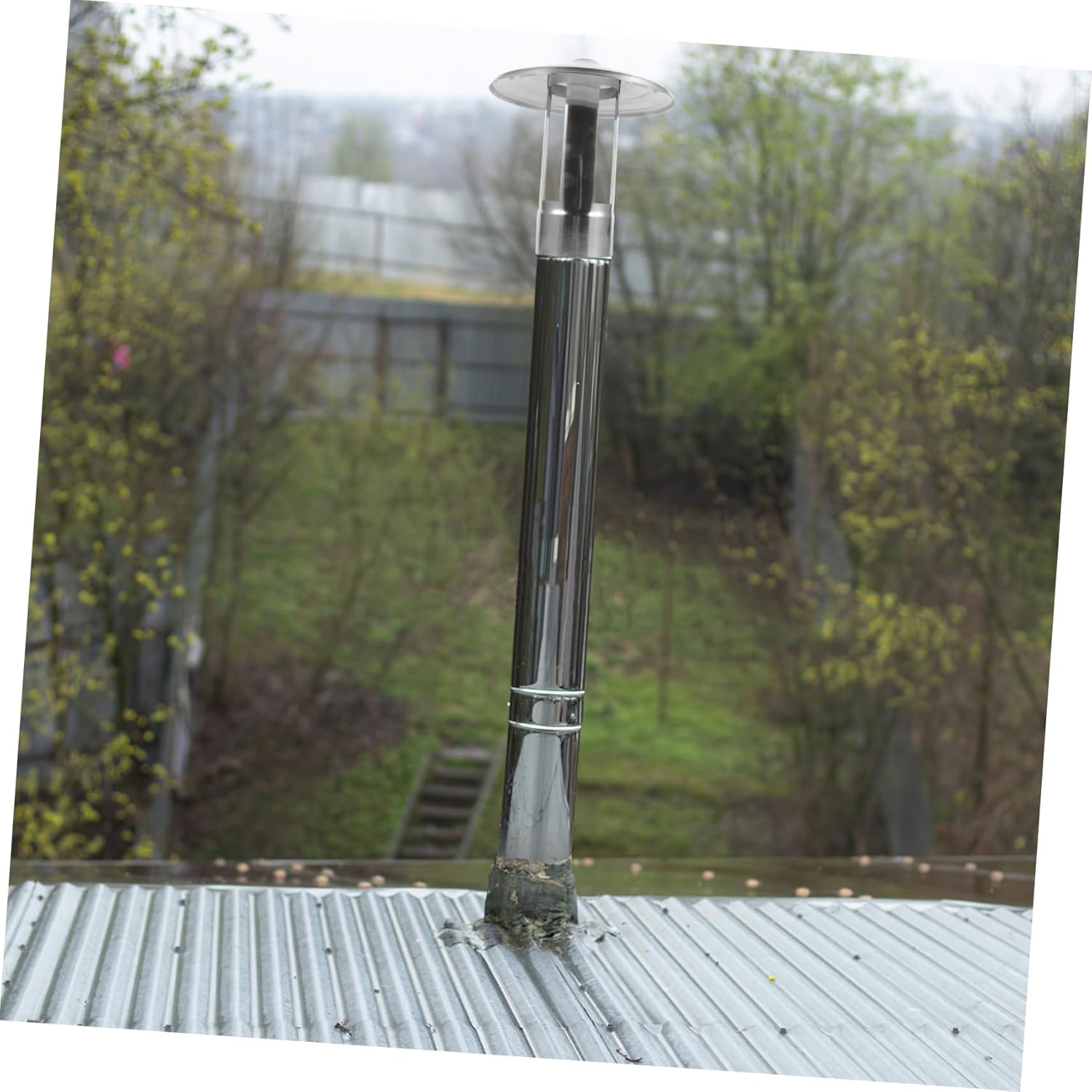 PRETYZOOM Chimney Cap Rain Cover Stainless Steel Rainproof Smokestack Cover Easy Installation for Home Roof Against Rain for Rural Firewood Stove Use