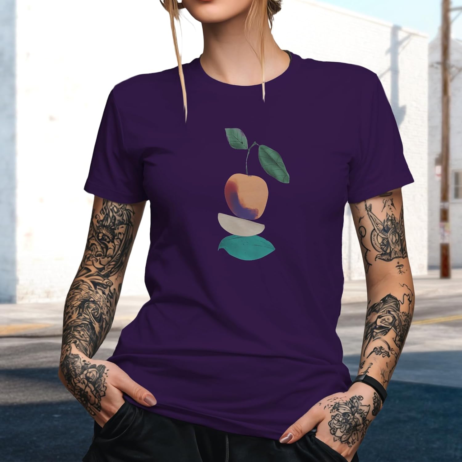 Tunic Tops for Women Solid 100% Cotton Short Sleeve Crewneck Fitted Western Summer Quick Dry Trendy Shirts - Image 2