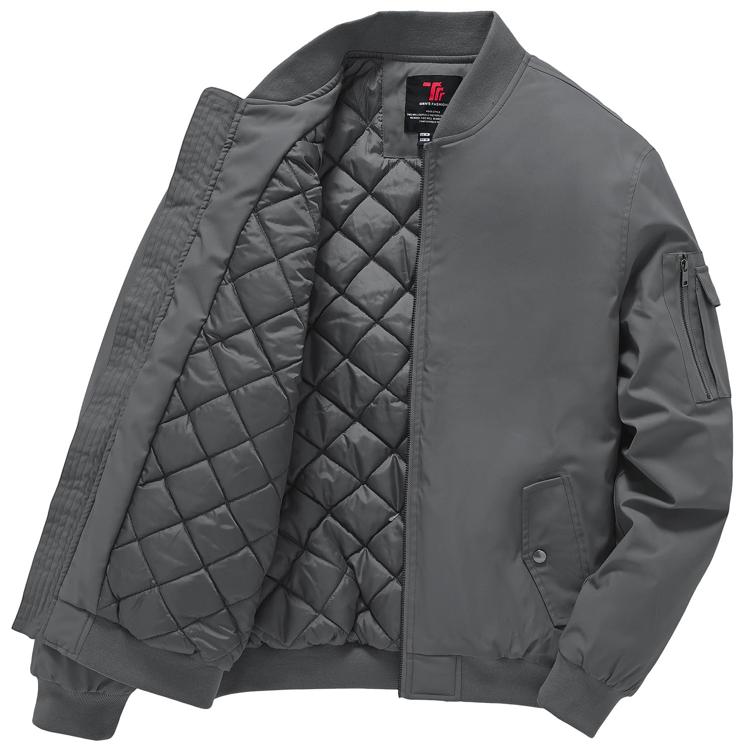 Gopune Mens Windproof Bomber Jacket Warm Water Resistant Windbreaker Winter Outwear Quilted Jackets Coats