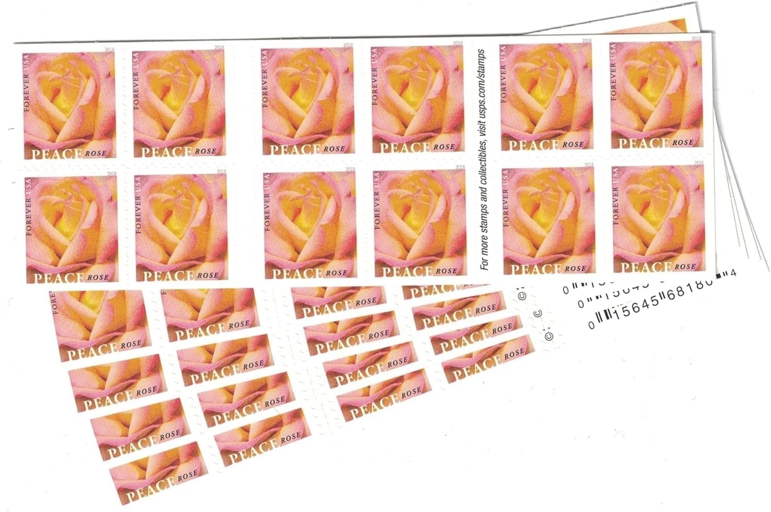 Peace Rose 2018 (5 Books of 20) First-Class Mail Forever Postage Stamps