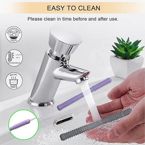 Miniatura 6 de Tubos de dentición huecos juguetes para bebés niñas y niños, paquete de 5 juguetes mordedores de silicona para bebés tubos para infantes con