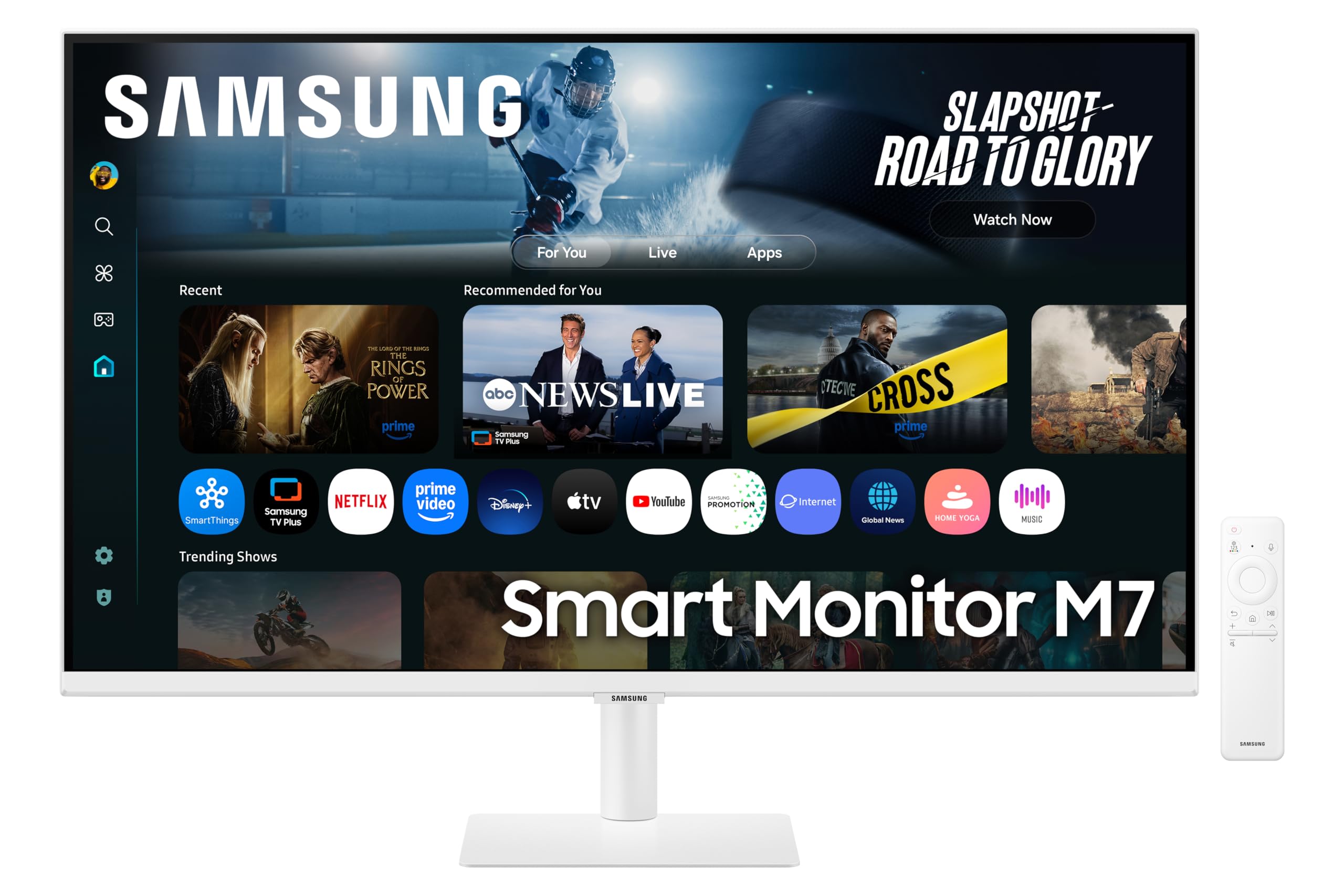 Samsung LS32FM703UUXXU 32" 4K Ultra HD HDR10 Smart Monitor with Speakers - White - 3840x2160, USB-C, HDMI, WiFi, Bluetooth, Smart Hub for TV streaming, Catch Up Apps and Gaming Hub - 2