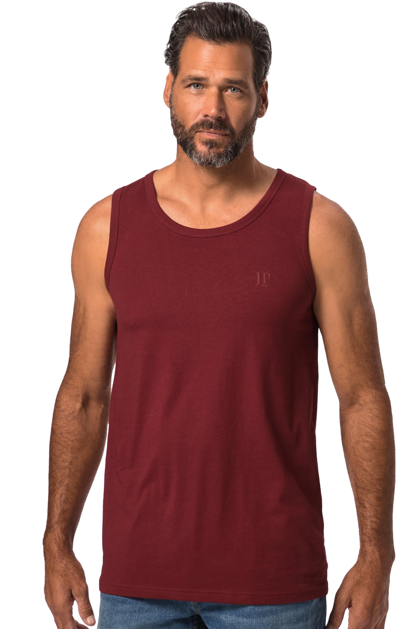JP 1880 Men's Tank Top T-Shirts, Claret, 8XL