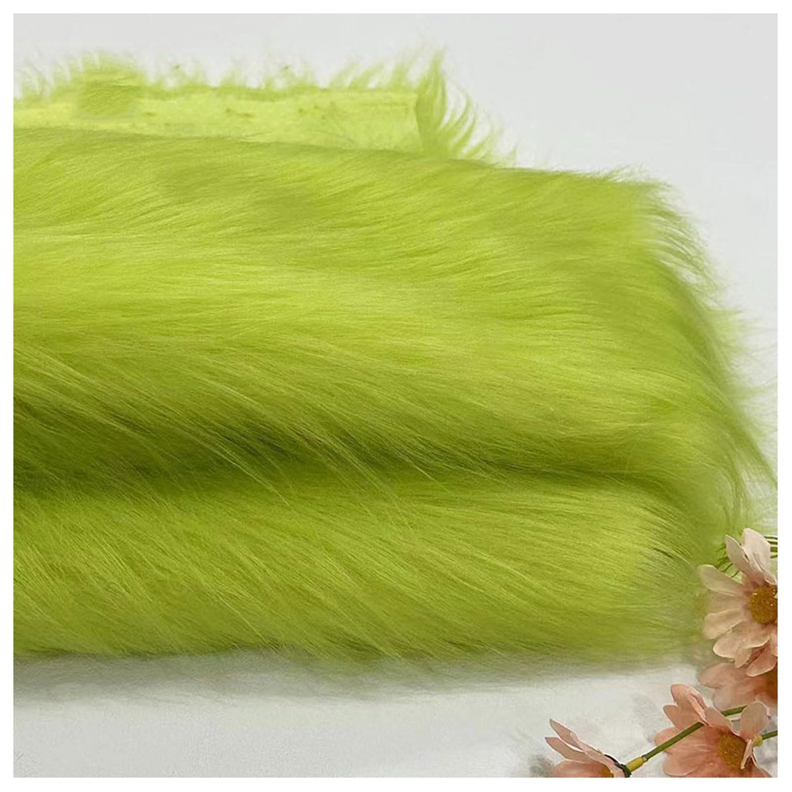 Shaggy Faux Fur Fabric 68 Colors Soft Plush12cm Long Pile Fake Fur Materials Craft Fabric, for Christmas Ornaments, Fursuit, Cosplay, Costume, Gnome Beards, Craft Supply, 50x180cm (Color : Green 5) — image 1