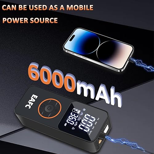 Miniatura 5 de Bomba de neumáticos, bomba inalámbrica multifunción eléctrica EAFC con carga USB, inflado rápido, adecuada para coches, bicicletas, pelotas de
