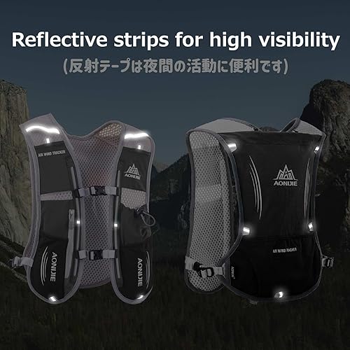 Miniatura 6 de Azarxis Chaleco de hidratación para correr, mochila de 5L 5.5L para mujeres y hombres Jogging Trail Race Marathon Ciclismo Senderismo