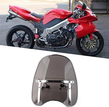 Motorcycle Windscreen Universal 22-25 mm Handlebar Mount Motorcycle Wind Deflector Windscreen [Smoky]