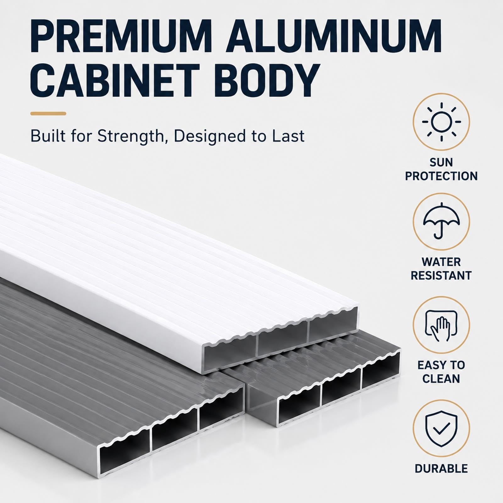 Armario Cocina Pared Impermeable con Puertas, Sin Panel Trasero