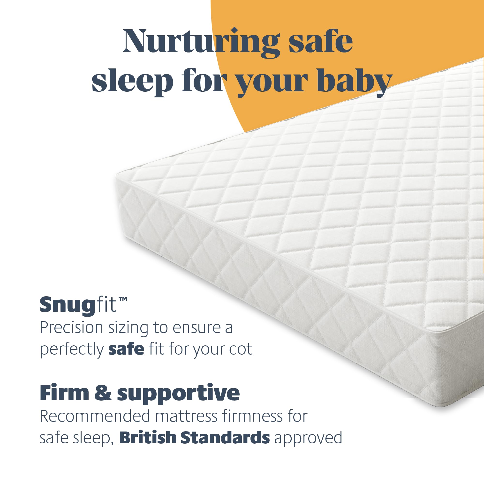 Babies Firsts Colchón de muelles para cuna, funda con bordes y superficie confortable, 140 x 70 cm blanco roto blanco Talla:Mattress & Spare Cover