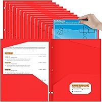 Vista 26 de Henoyso 36 carpetas de plástico de 2 bolsillos con bolsillo frontal transparente y 3 agujeros, tamaño carta, soporte para documentos para llevar a