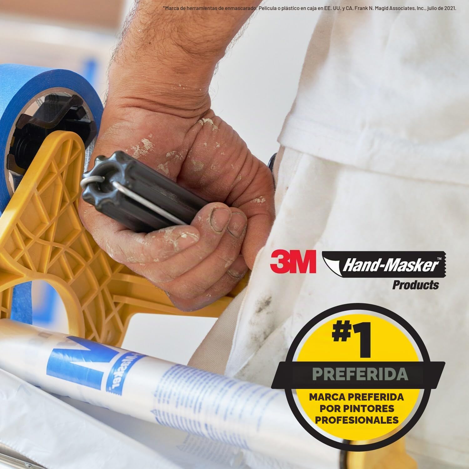 Hand-Masker 3M M3000 - Kit dispensador de cinta de pintor y película de enmascaramiento, 3M protege las superficies de salpicaduras de pintura, incluye hoja de 12 pulgadas, cinta de pintor