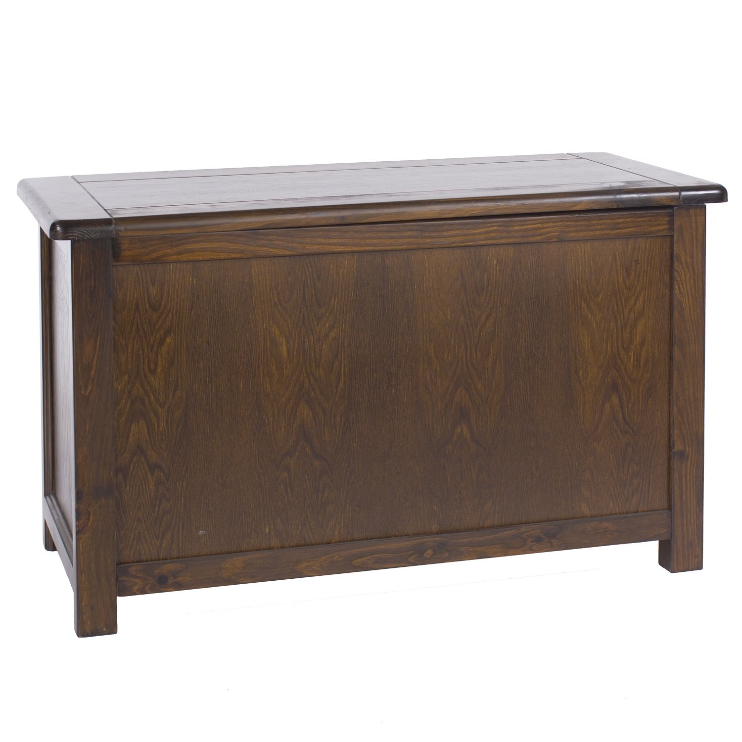 Home Source Denver Storage Ottoman, Wooden Toy Chest Bedding Blanket Box, Dark Wood Lacquer