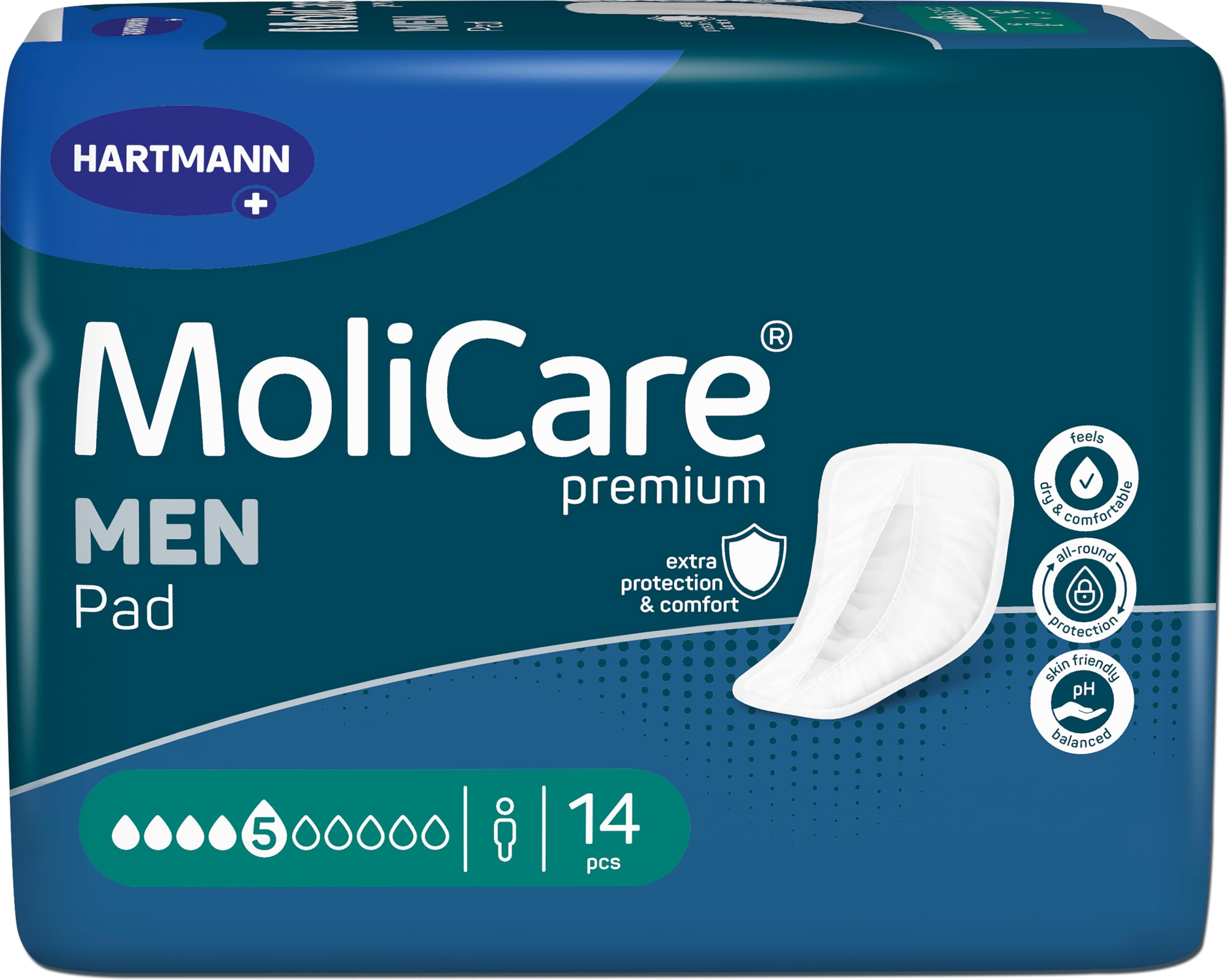 MoliCare Premium Men Pad 5 Tropfen bei mittlerer Blasenschwäche, 14 pzas Depósitos