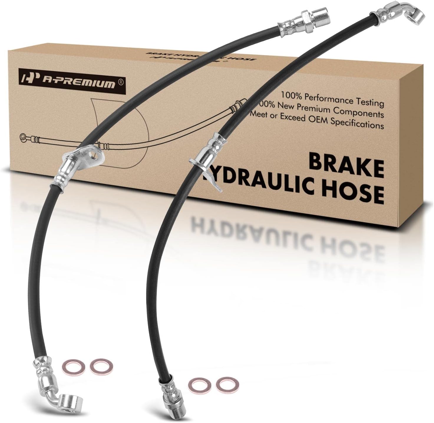 A-Premium Rear Driver and Passenger Brake Hydraulic Hose Compatible with Subaru Models - Forester 2009 2010 2011 2012 2013 2.5L - Replace# 26591SC011(Pack of 2)