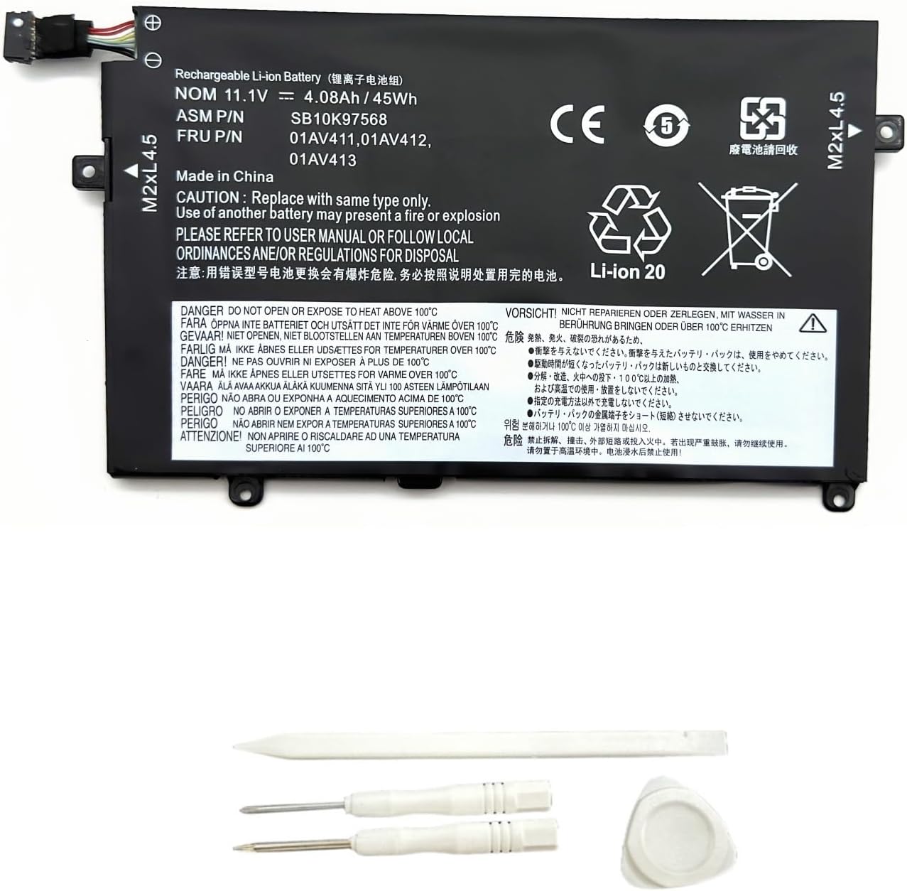 Yafda01AV413 New Laptop Battery Replacement for Lenovo ThinkPad E470 E470C E475 Series Notebook 01AV411 01AV412 SB10K97568 SB10K97569 SB10K97570