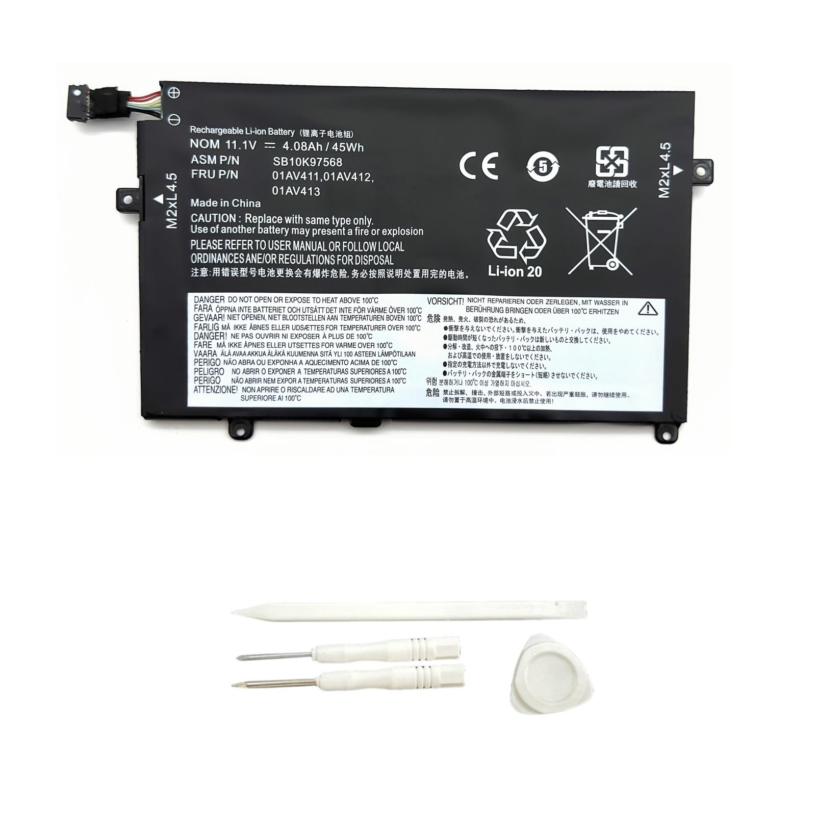 Yafda01AV413 New Laptop Battery Replacement for Lenovo ThinkPad E470 E470C E475 Series Notebook 01AV411 01AV412 SB10K97568 SB10K97569 SB10K97570