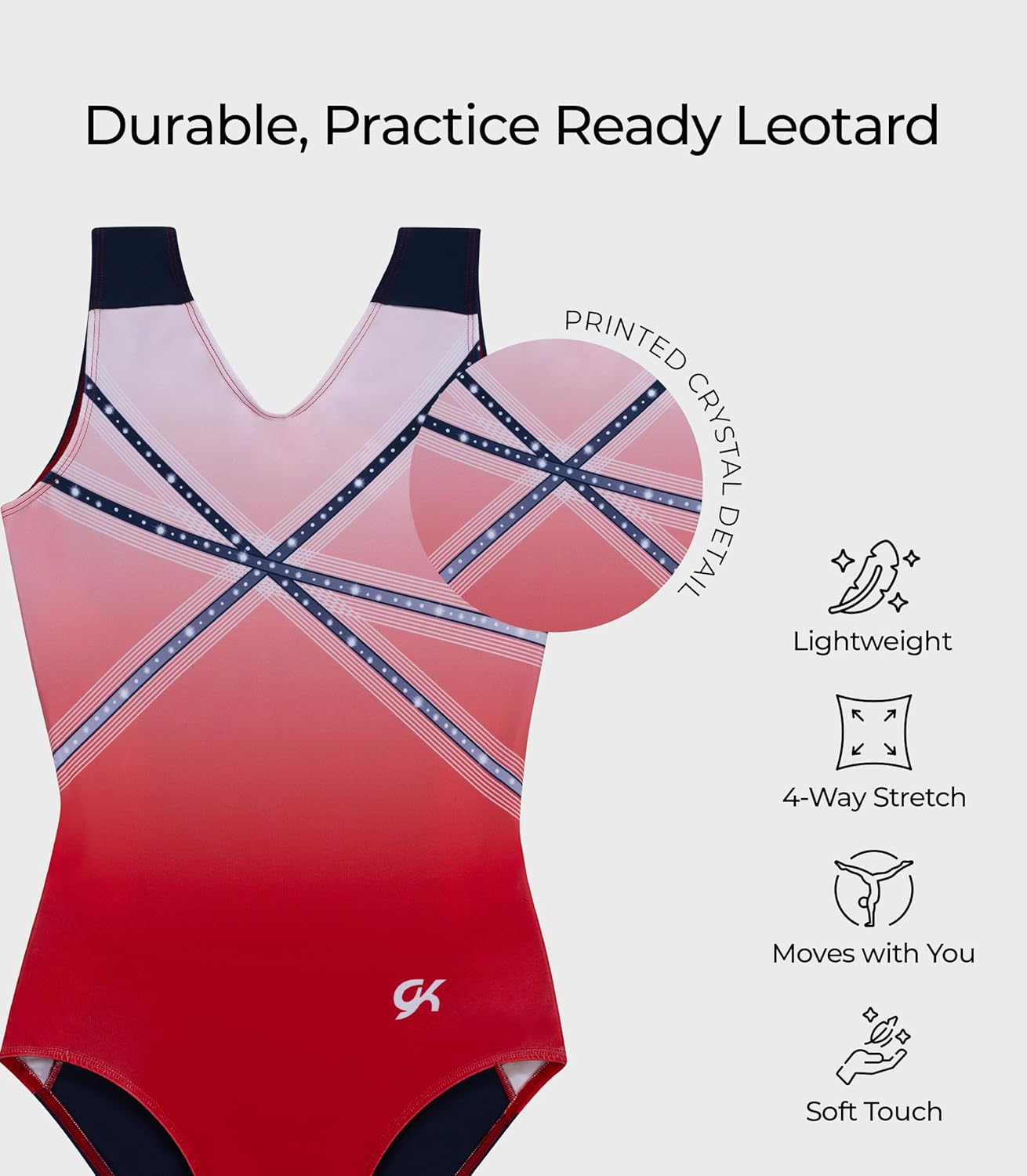 GK Glitz & Glam Gymnastics Leotard for Girls with Matching Scrunchie - Image 6