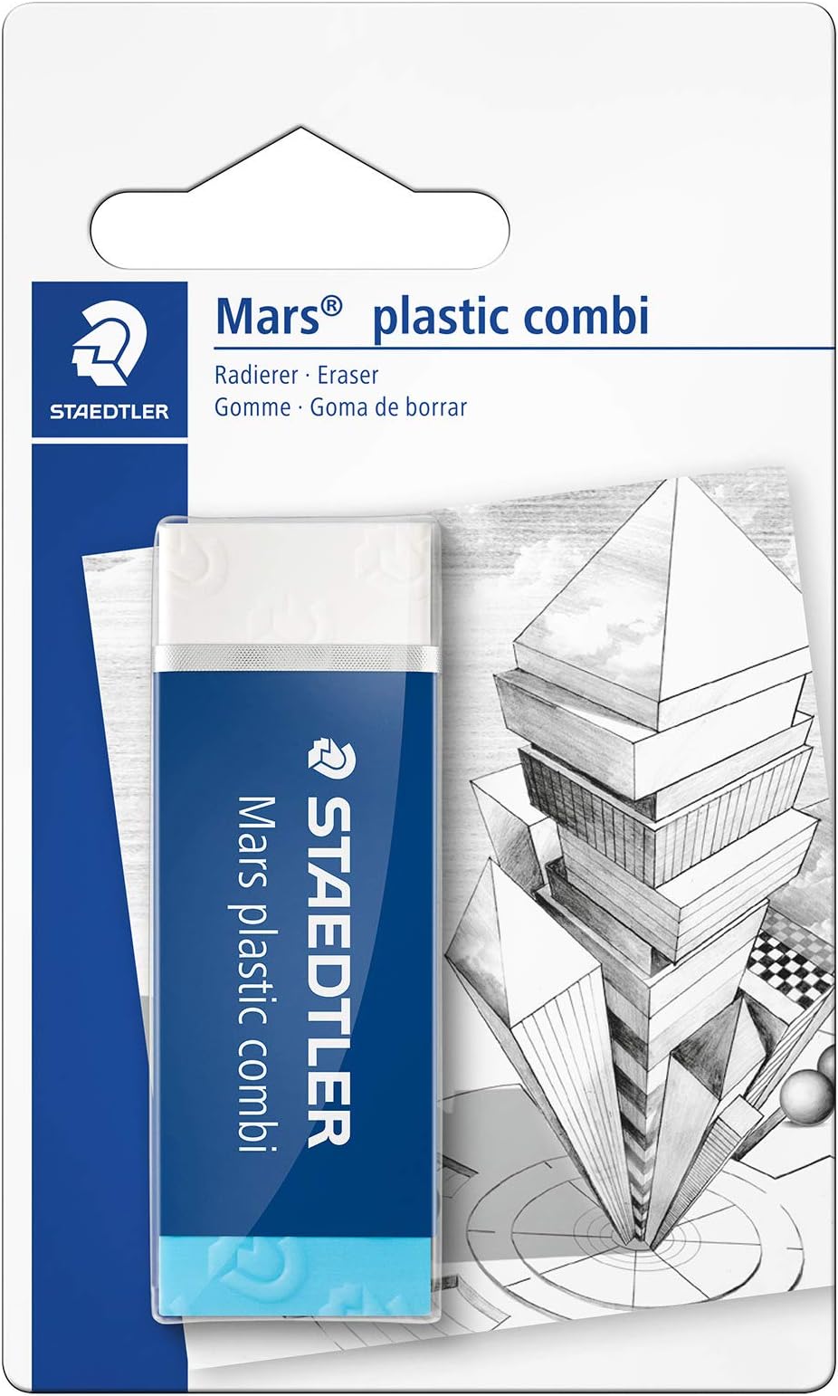 Staedtler Mars Plastic Combi Eraser For Drawing Ink And Pencil, Blue