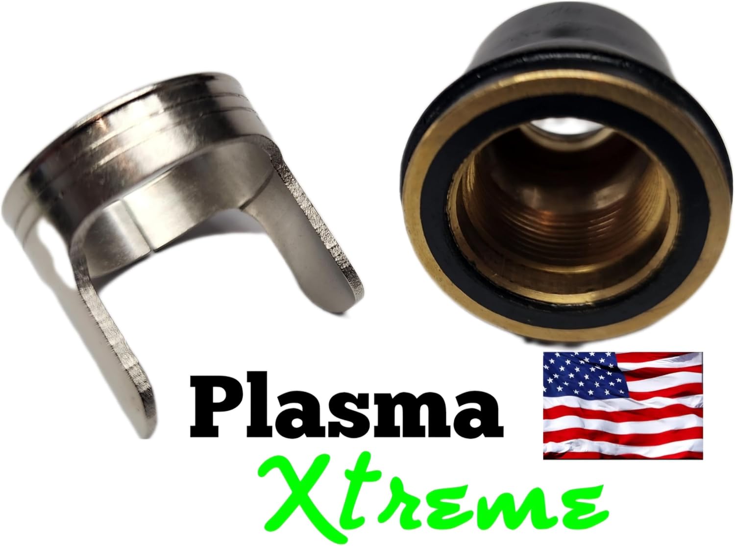 2-piece kit compatible with Harbor Freight Titanium 65 Amp Plasma Cutter 56255 1-piece Retaining cap and 1-piece double pointed spacer.