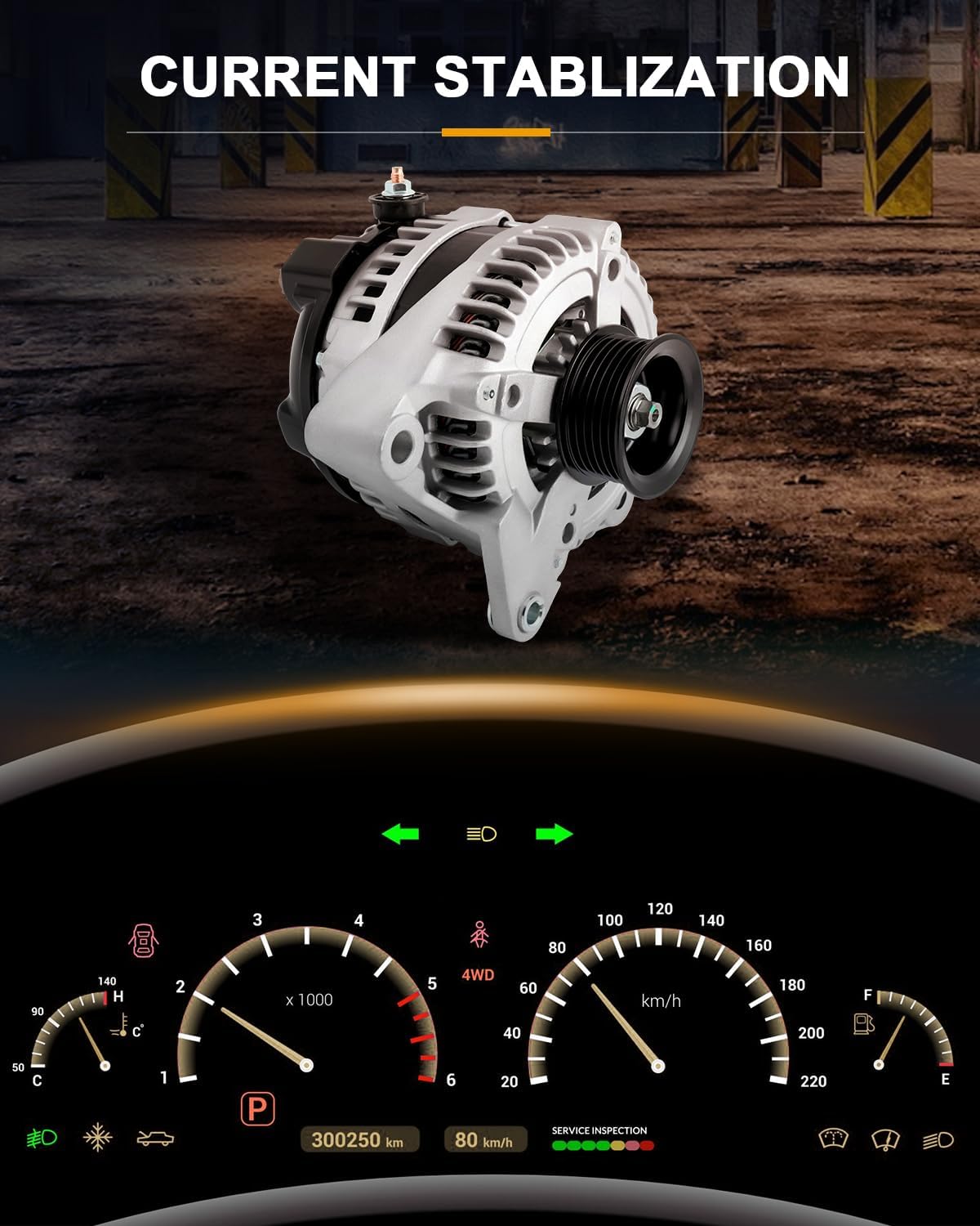 ROADFAR Alternator Compatible 2003-2009 for Lexus GX470 Base 4.7L,2006-2007 for Lexus LX470 Base 4.7L,2003-2009 for Toyota for 4Runner Limited/Sport/SR5 4.7L, OE 104210-3390