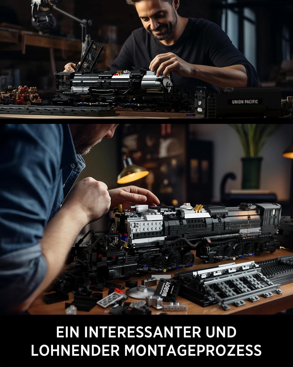 Nifeliz Train Big Boy Retro Steam Train Clamping Building Blocks Set