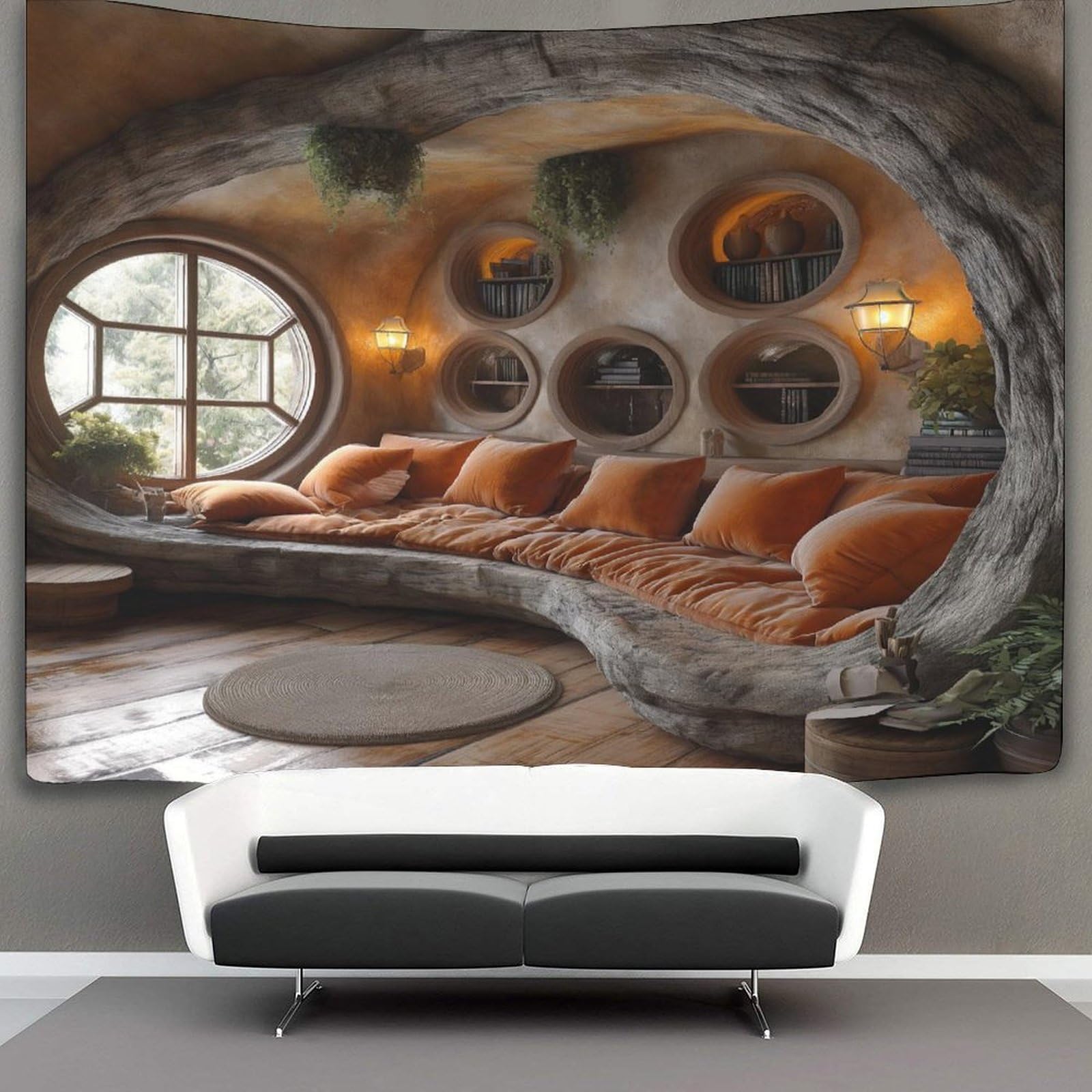 kaiyun Jungle Cabins Tapestry Bio Buildings Wall Hanging Bedroom Home Decor 130cmx150cm