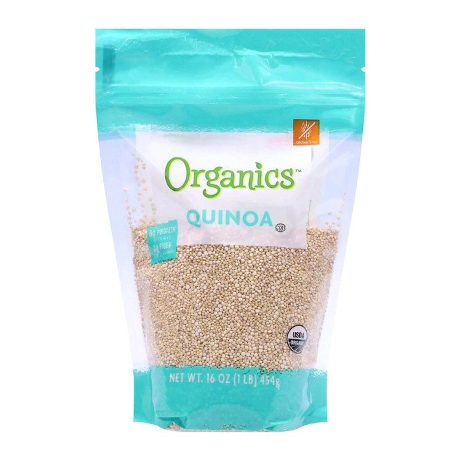 Organics™ Quinoa, White, Gluten Free, USDA Organic, 6g Protein per Serving, 16 oz