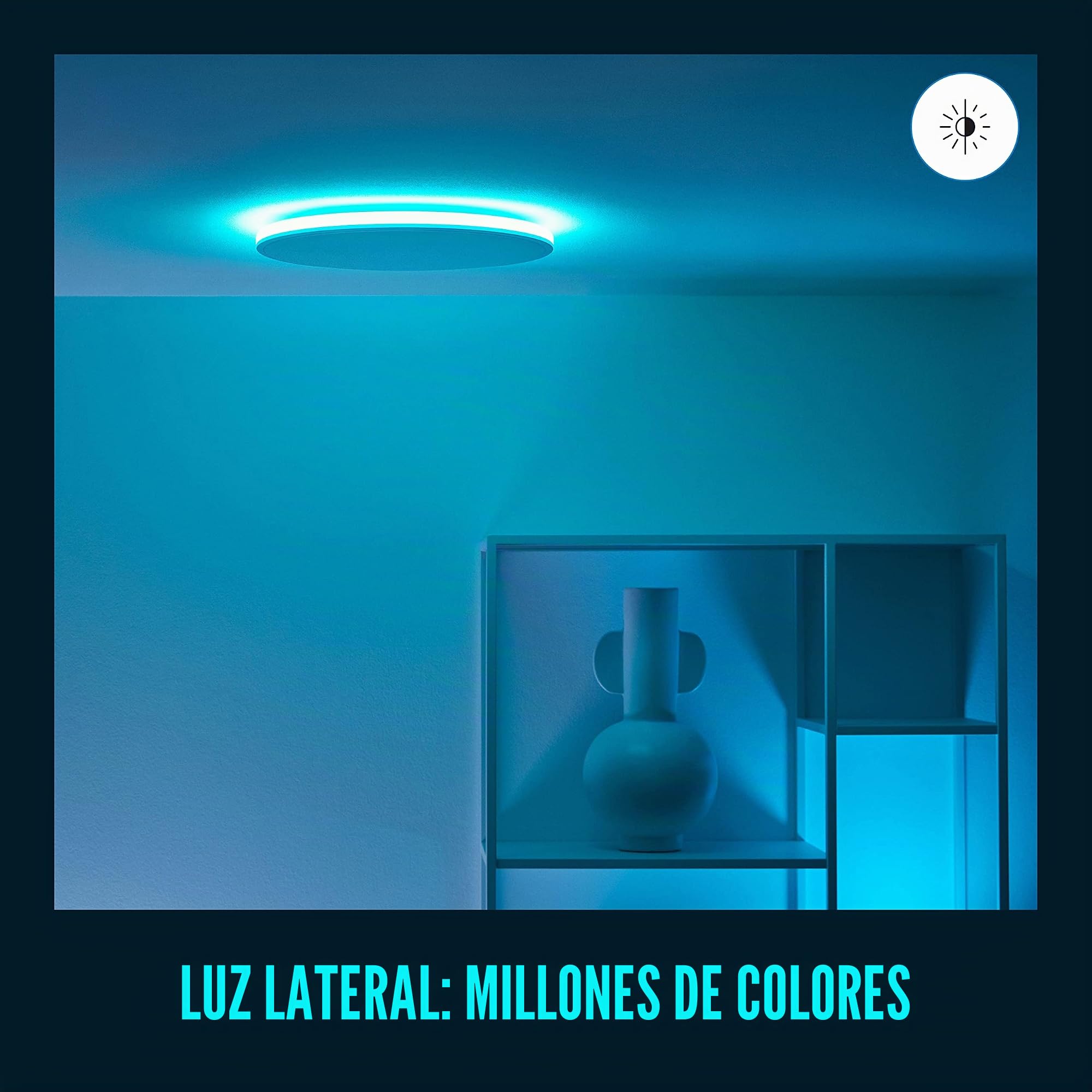 WiZ - Lámpara de techo blanca Rune Luz Blanca de cálida a fría 21W, Wi-Fi, con tecnología SpaceSense y compatible con Alexa y Google Home