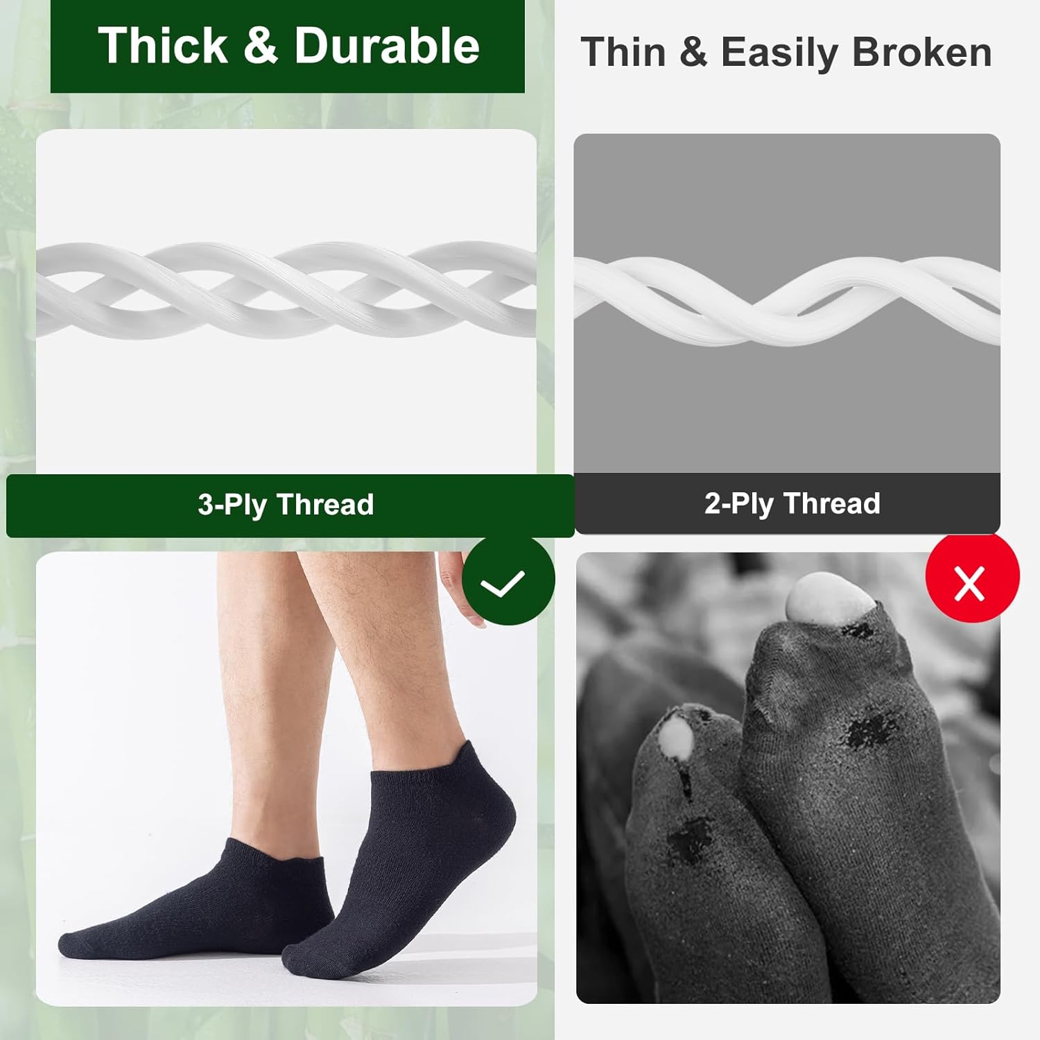 Ankle Socks for Men, 6 Pairs Bamboo Rayon Breathable Sports Low Cut Thin, Multicolor Size 6-8 9-11 12-14 - Image 4