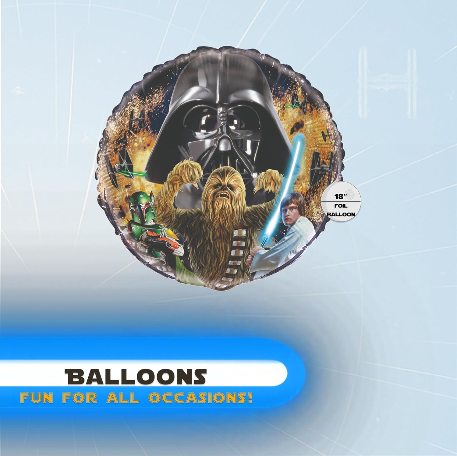 Unique Star Wars Party Kit | Deluxe Party For 16 | Officially Licensed | Plates, Napkins, Balloon & Table Cover | Galaxy Birthday Decorations & Disposable Tableware Set For Kids, Complete Party Kit