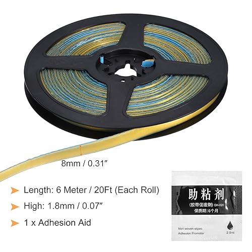 Miniatura 9 de uxcell Moldura flexible autoadhesiva, 20 pies, para despegar y pegar, cinta decorativa de sellado de tira de calafateo para encimeras, fregaderos,