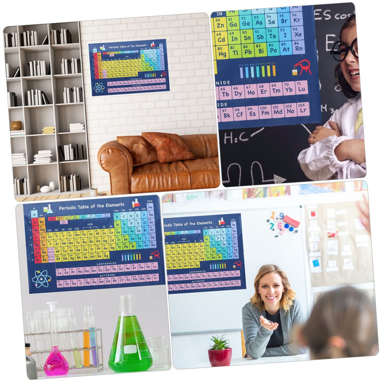 Ciieeo 10stücke Periodensystem Lernposter Dekorative Chemie Wandbilder Für Schule Zuhause Kinderzimmer Leicht Verständlich Und Langlebig Für Schüler Und Homeschooling