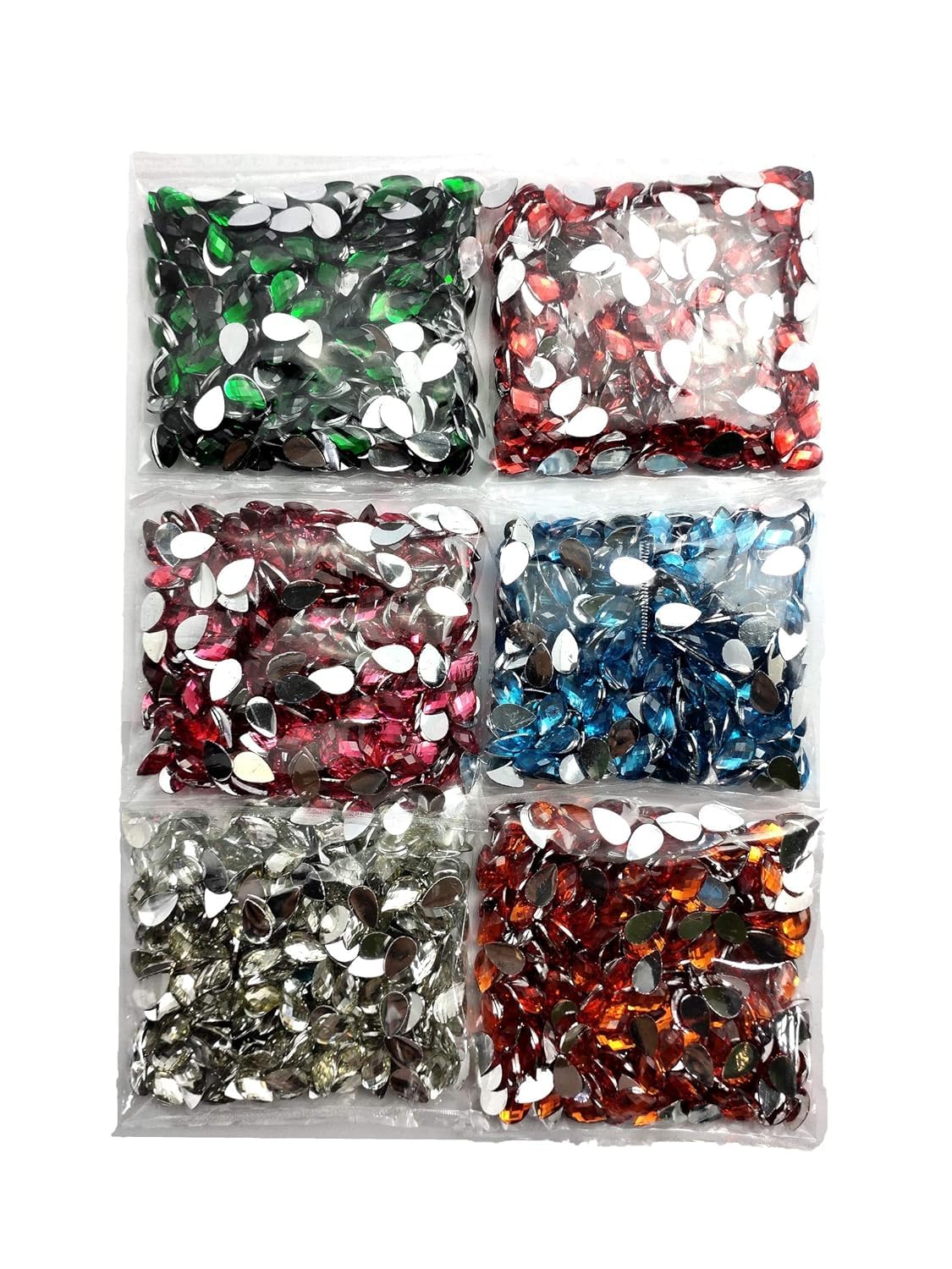 Sana Mega Mart Drop Shape Kundan Stone for Craft and Jewellery (Pack of 6 - Each 20 Grams) (Multicolor) (B0CTHT2WHB) Amazon Price History, Amazon Price Tracker
