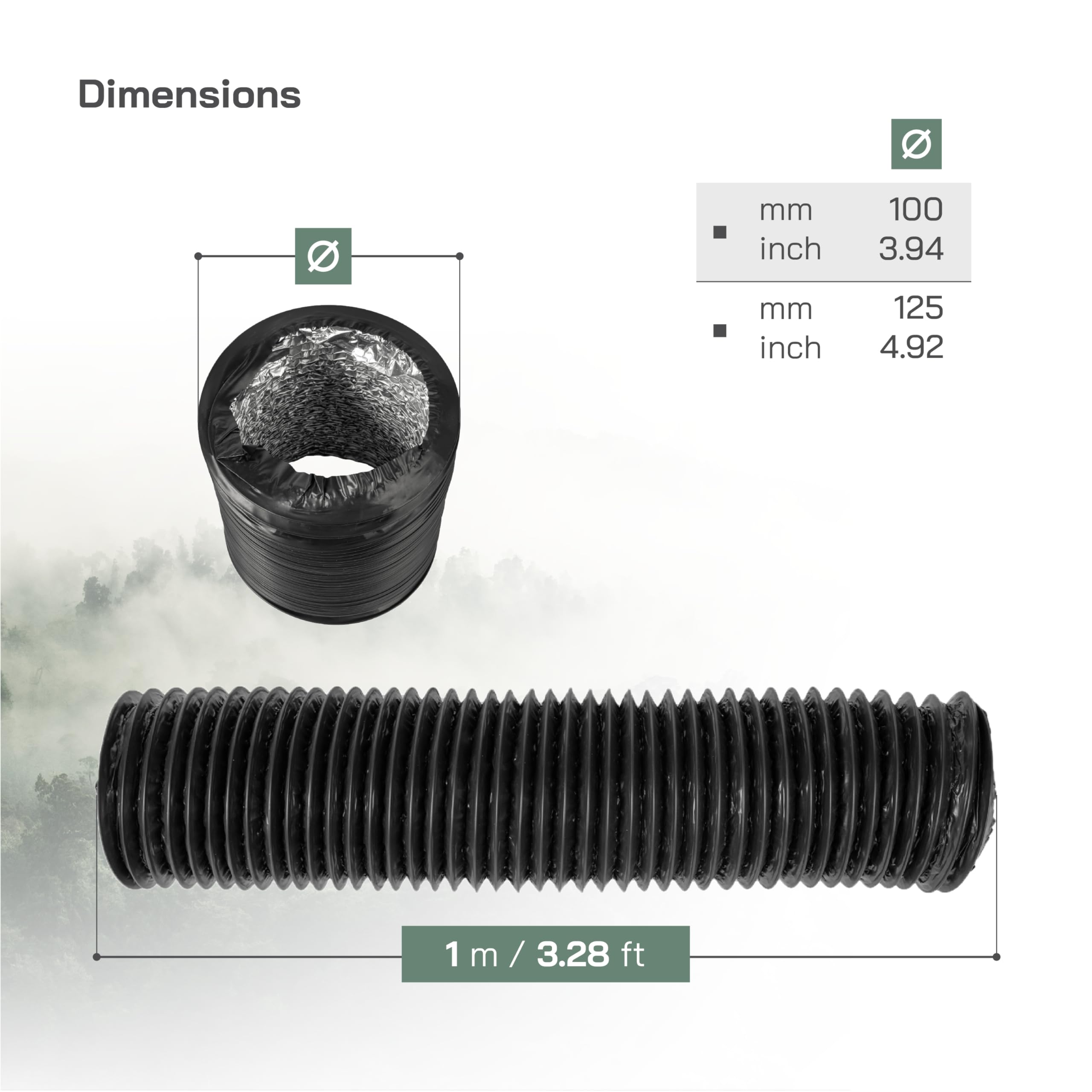 Tuyau Air Aluminium Ø42/60/75 Mm - Pour Chauffage Air Chaud - Extensible Jusqu'à 1m