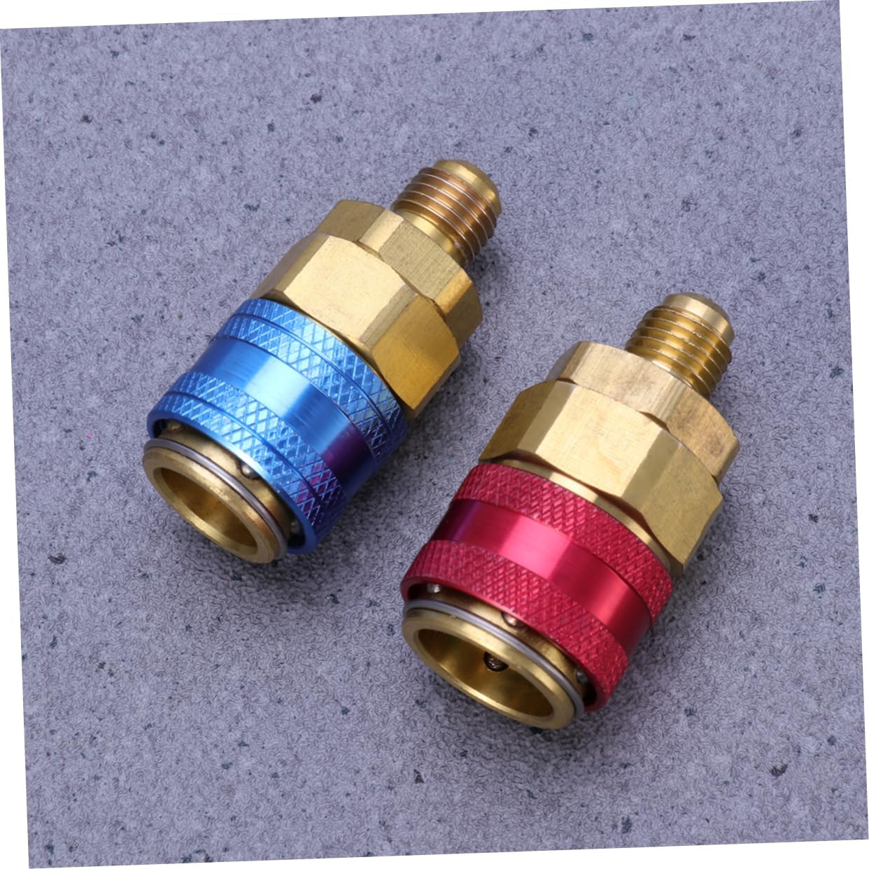 ABOOFAN 2Pcs Car Air Conditioning Quick Connectors High Low Pressure Coupler Adapter Red Blue for Easy Identification and Fast Charging