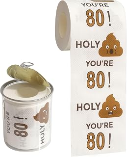 Happy 80th Birthday 화장지 롤 3겹 재미있는 생일 선물 남성 및 여성용 참신한 생일 파티 장식 80개 파티 용품 (80세)