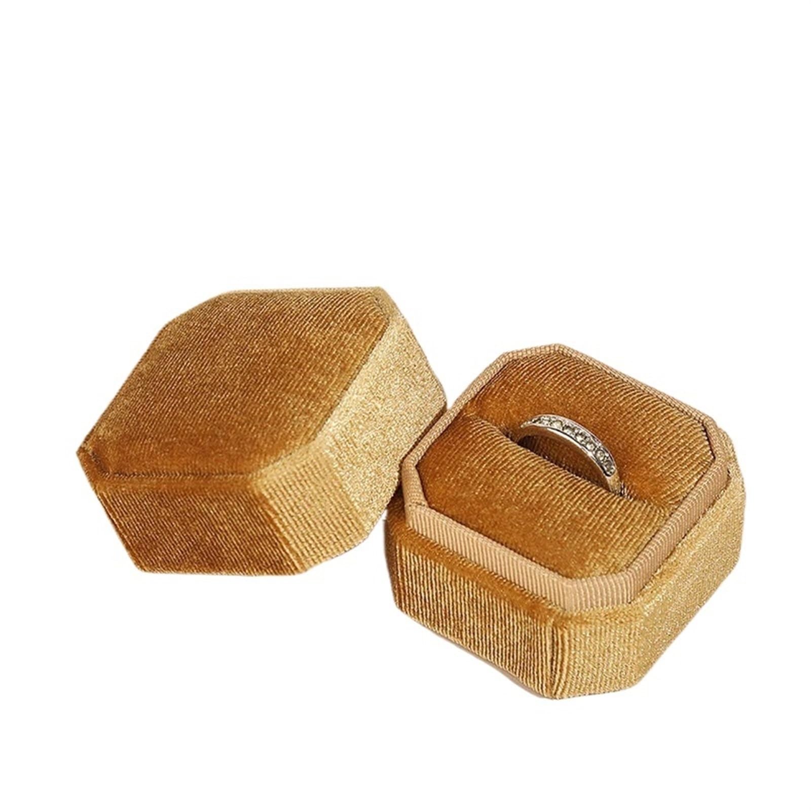 Ring Box Earring Small Jewellery Organiser Ring Cases(Kahki-A)