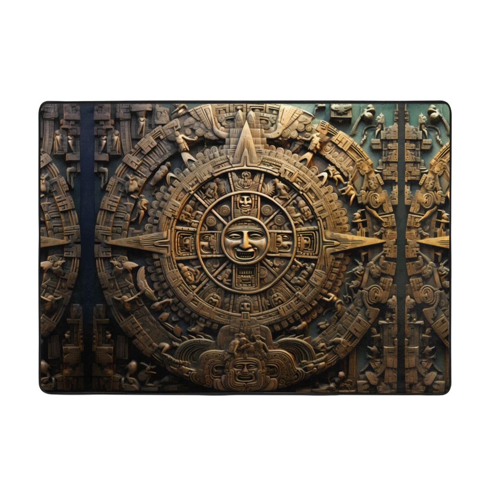 Tapis de sol doux au toucher imprimé calendrier maya fin du monde